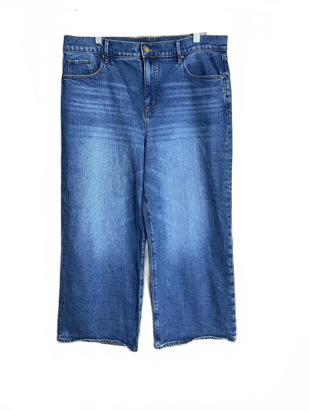 Ann Taylor high rise wide leg crop denim jeans 14